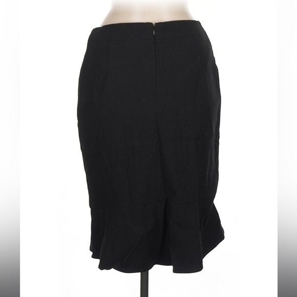 White House Black Market BP Flounce Hem Black Pencil Skirt NEW - Picture 4 of 5